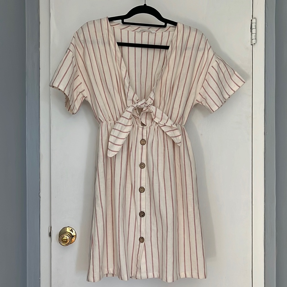 Pink and Cream striped Zara Dress